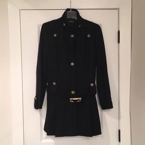 GUESS Military Inspired Fit and Flare coat -Black